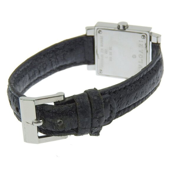 BVLGARI Quadlard Watches SQ22SL blackDial Stainless Steel/leather Quartz - Picture 4 of 8
